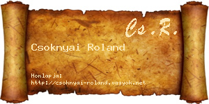 Csoknyai Roland névjegykártya